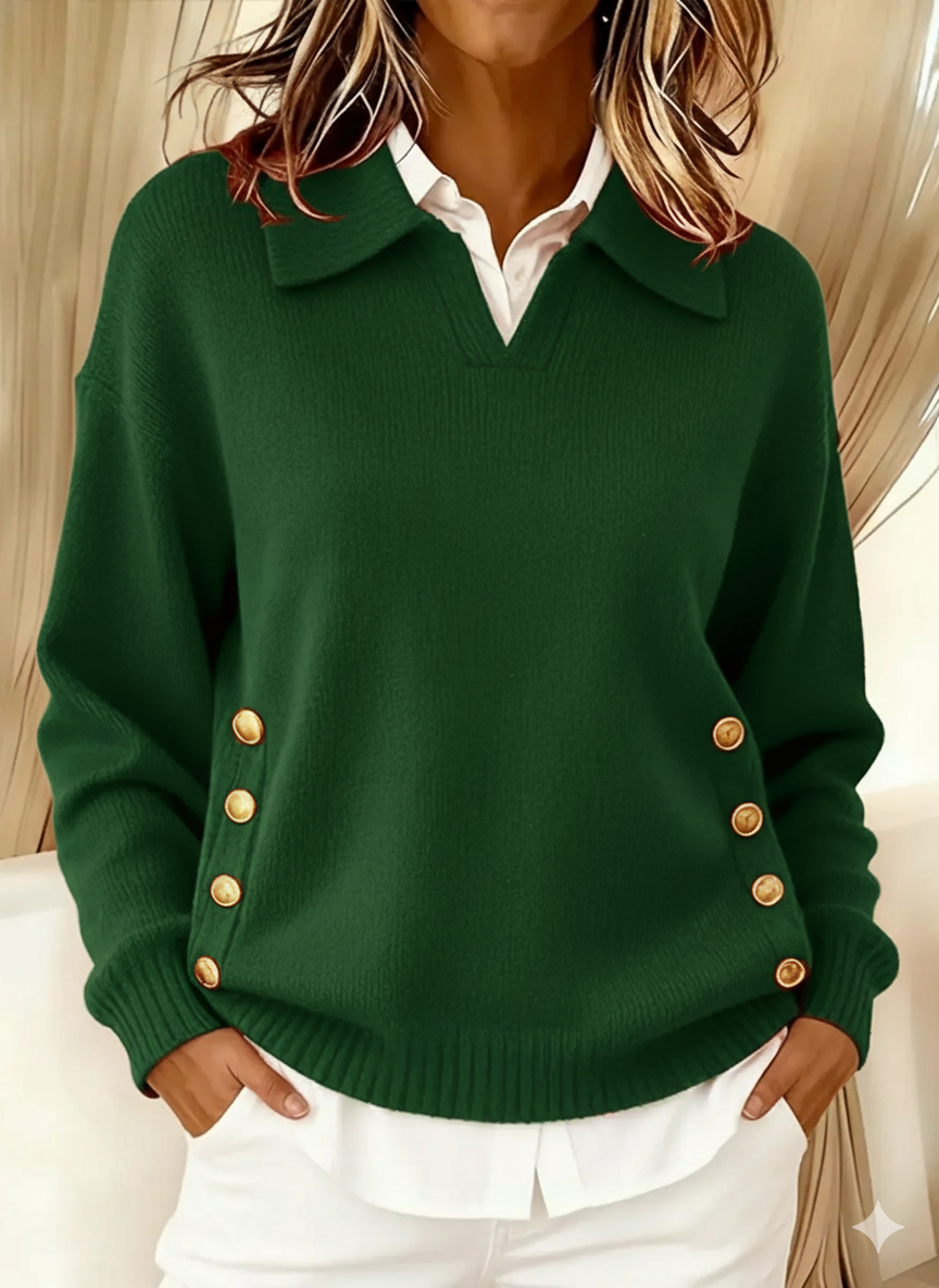 Aria Collared V-Neck Sweater