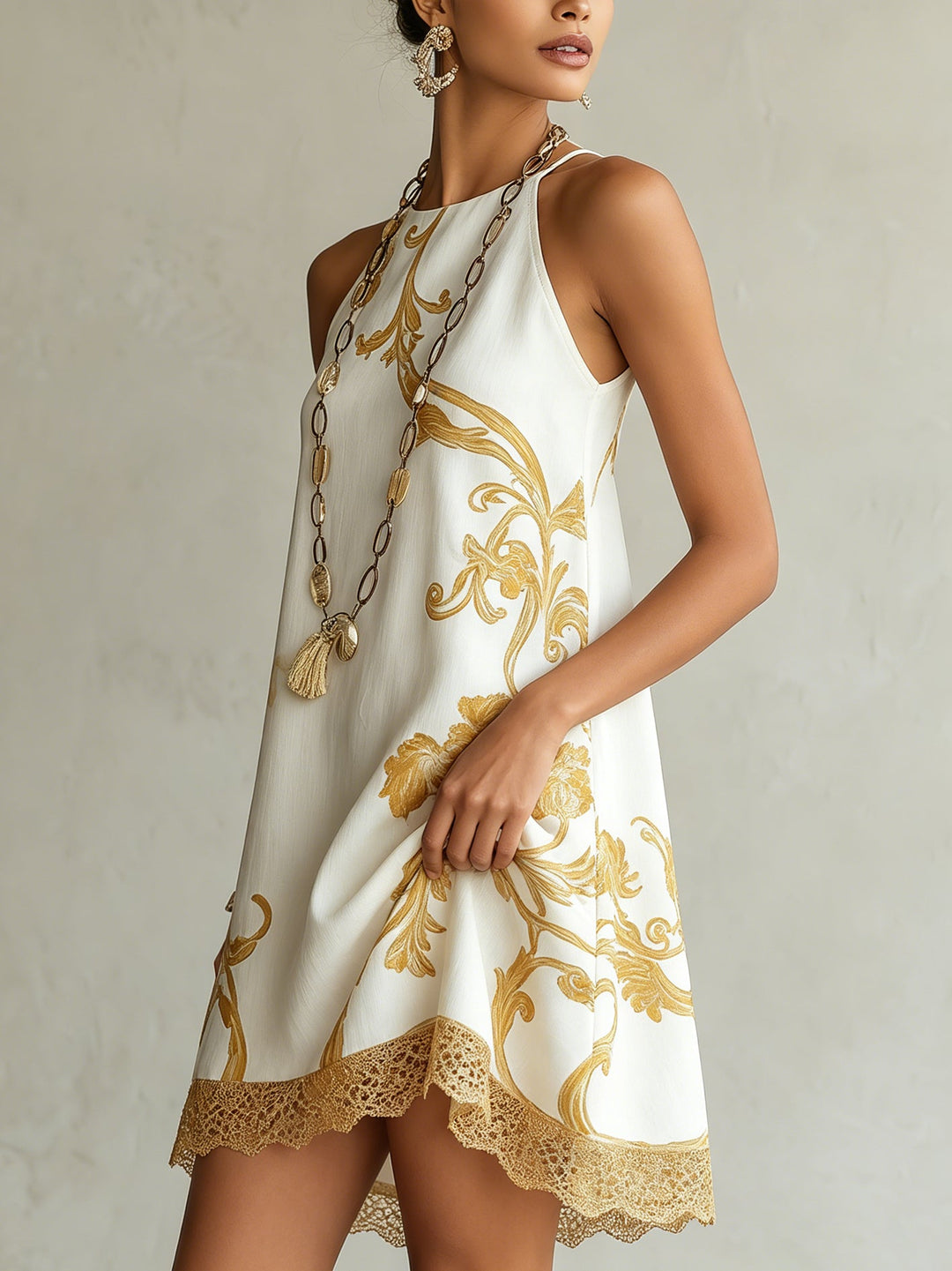 Maeve Lace-Trim Mini Dress