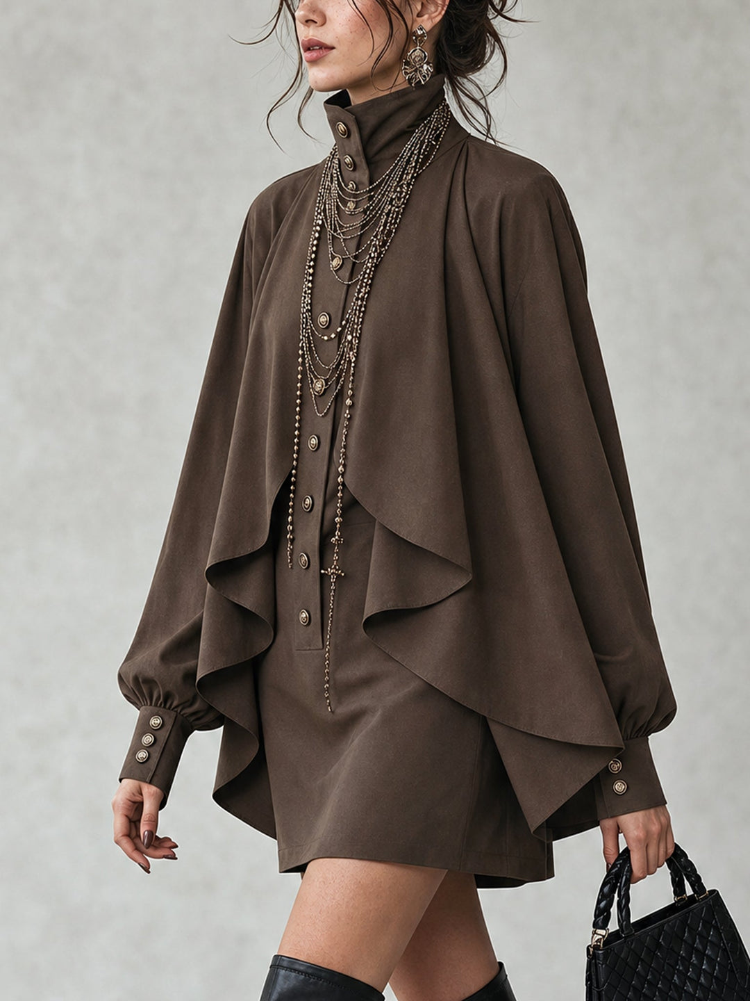 Esme Cape-Back Mini Dress