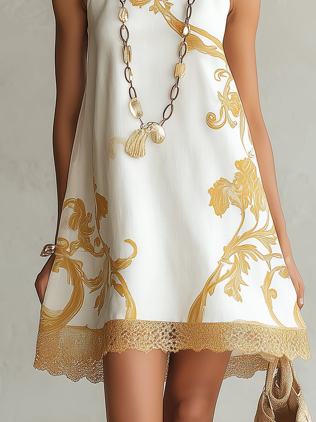 Maeve Lace-Trim Mini Dress