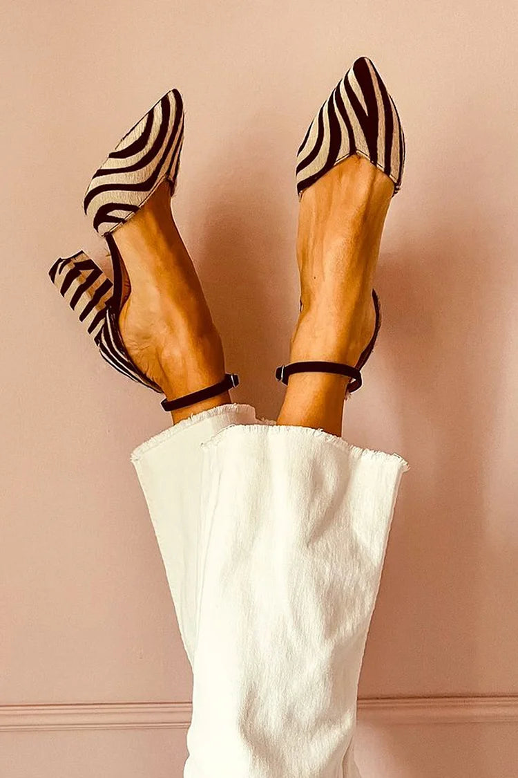 Celeste Zebra Pointed Toe Heels