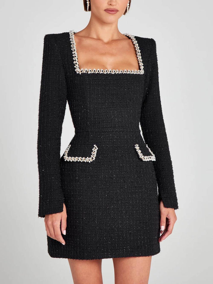 Colette Pearl-Trim Mini Dress