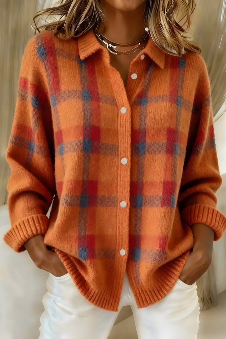 Mira Checked Knit Cardigan