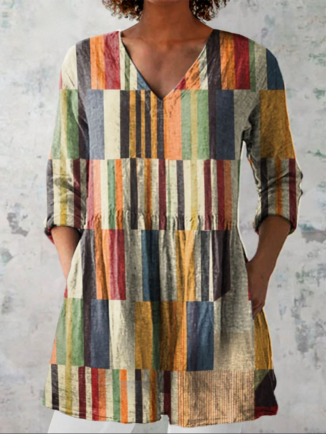 Mara V-Neck Longline Blouse