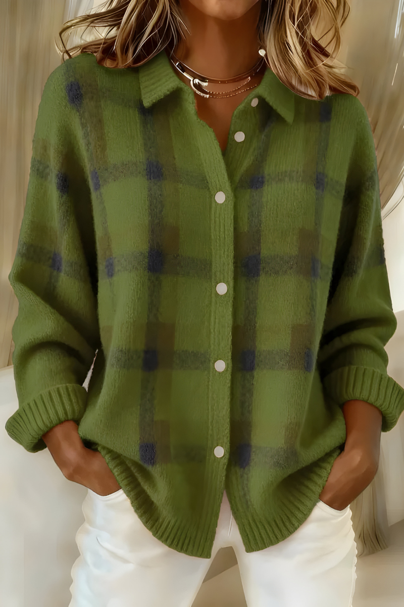 Mira Checked Knit Cardigan
