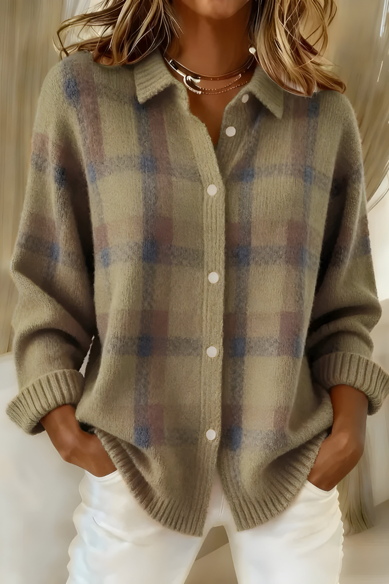 Mira Checked Knit Cardigan