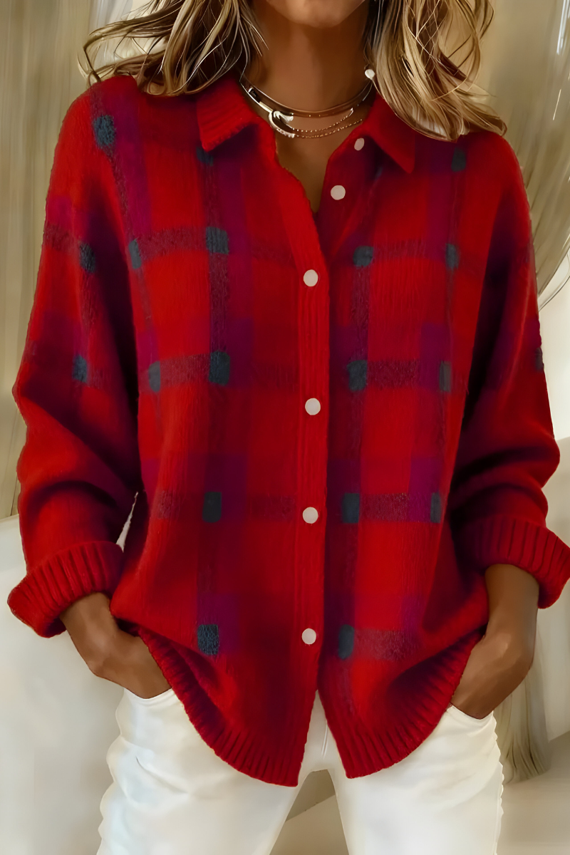 Mira Checked Knit Cardigan