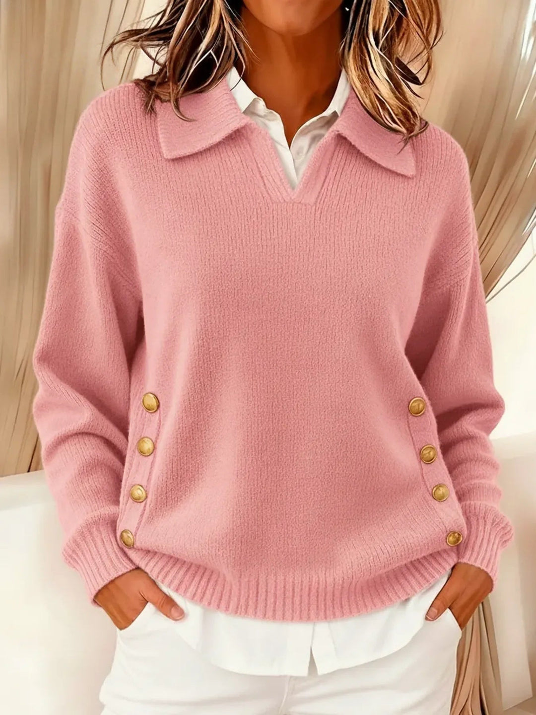 Aria Collared V-Neck Sweater