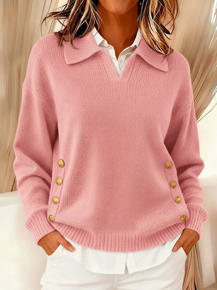 Aria Collared V-Neck Sweater