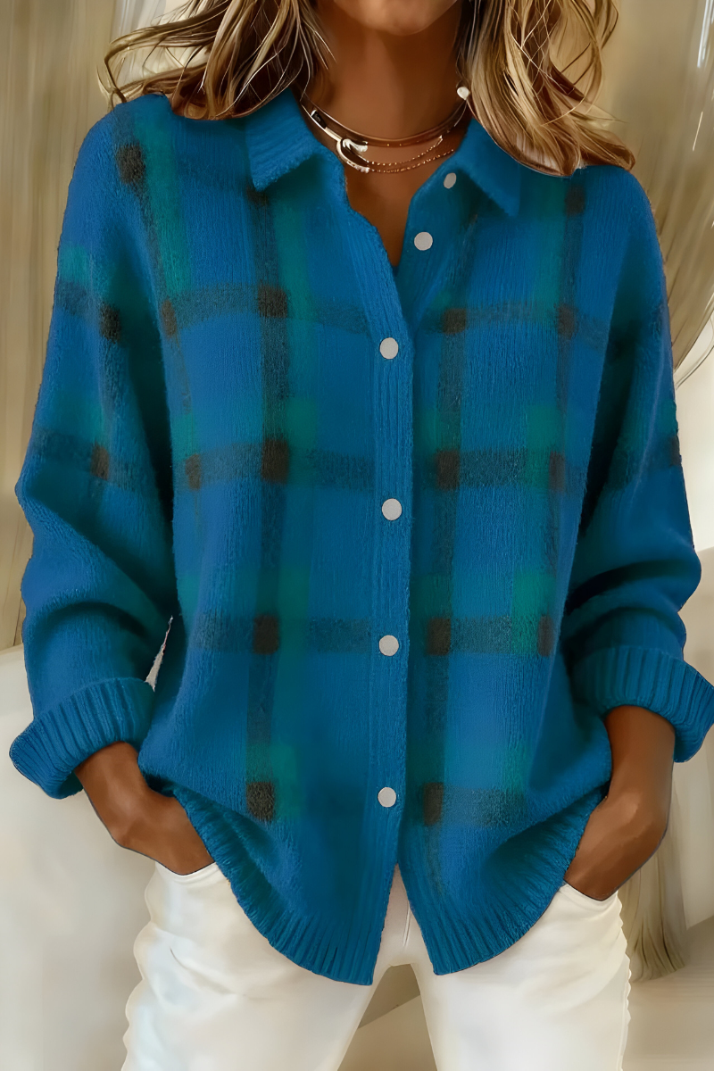 Mira Checked Knit Cardigan