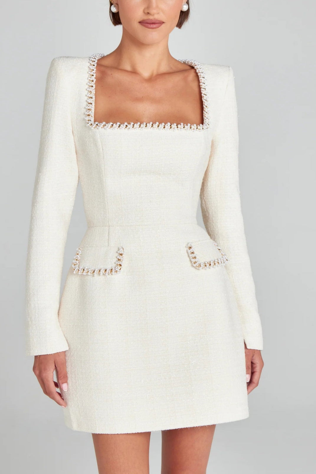 Colette Pearl-Trim Mini Dress