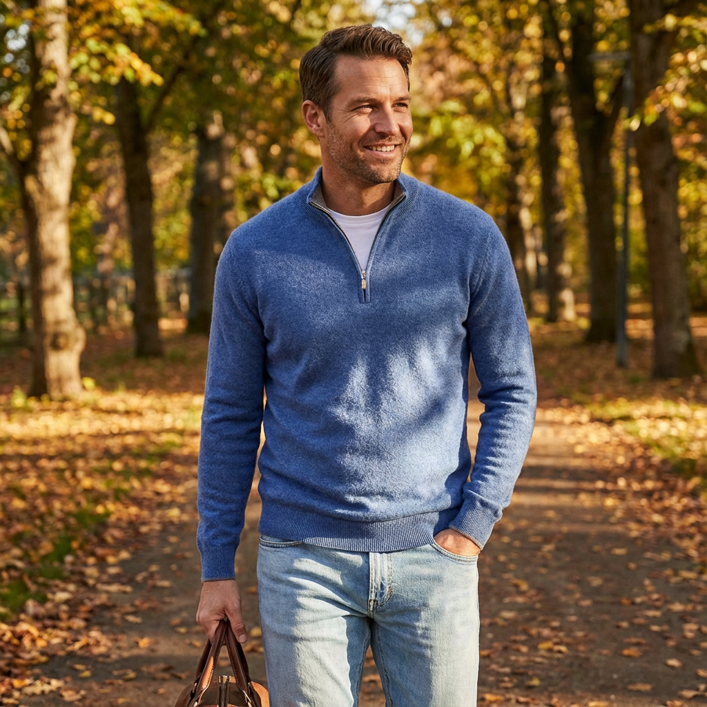 Matthew | Men's Quarter Zip Pullover Sweater