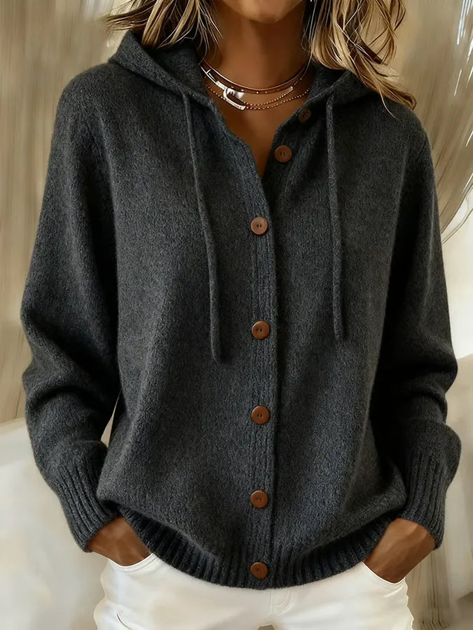 Rowan Button Hooded Cardigan