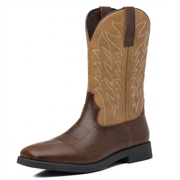 Robbie | Men's Embroidered Mid-Calf Cowboy Boots