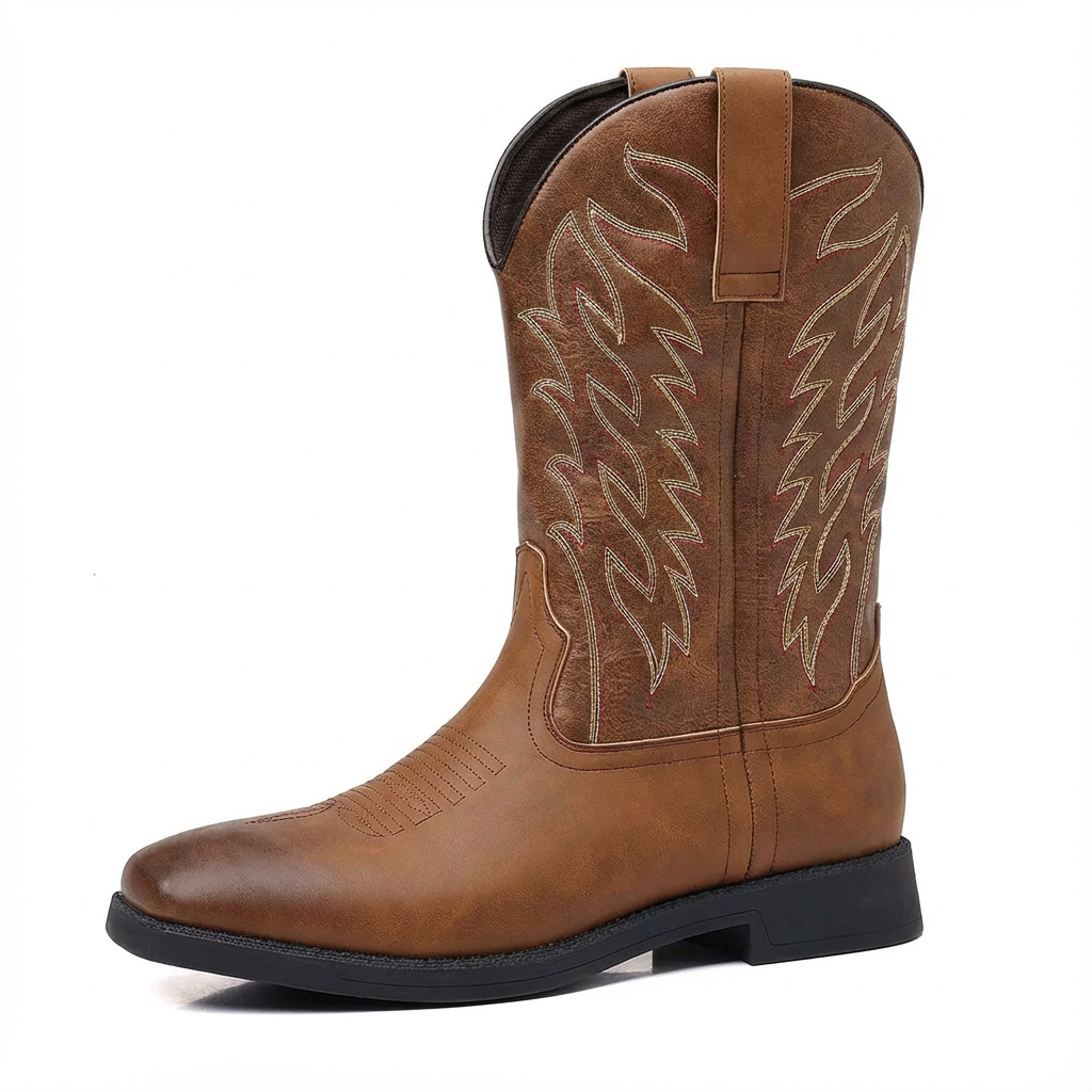 Robbie | Men's Embroidered Mid-Calf Cowboy Boots