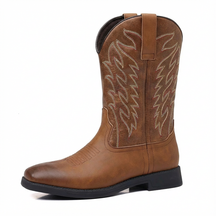 Robbie | Men's Embroidered Mid-Calf Cowboy Boots
