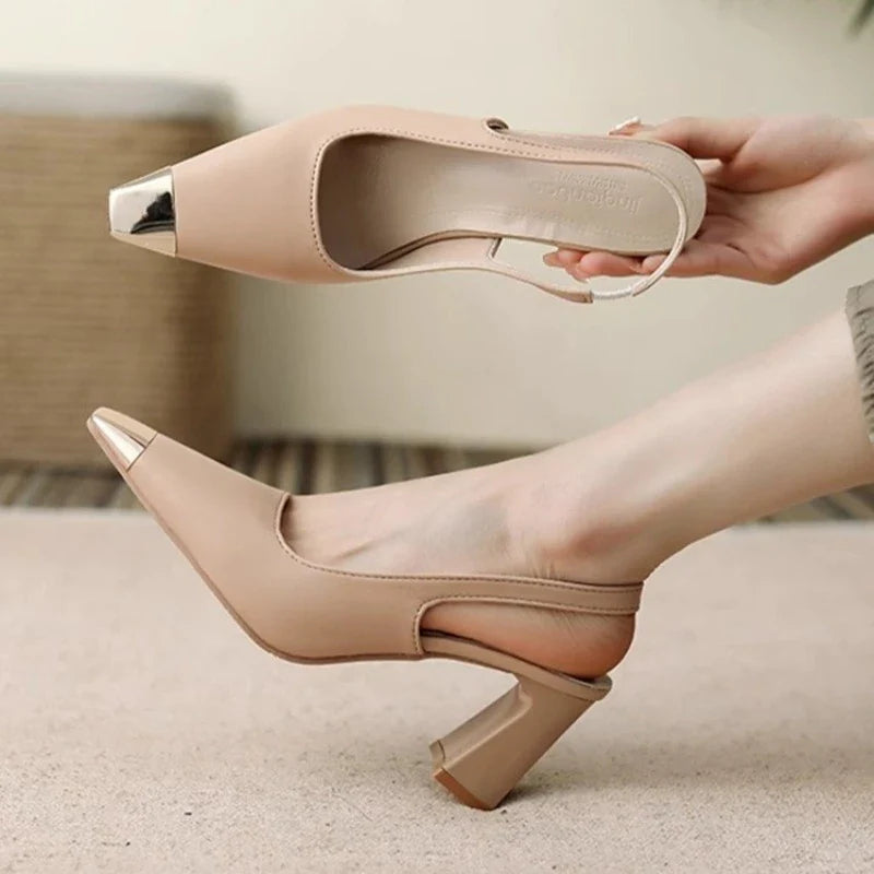 Calista Pointed Toe Slingback Heels