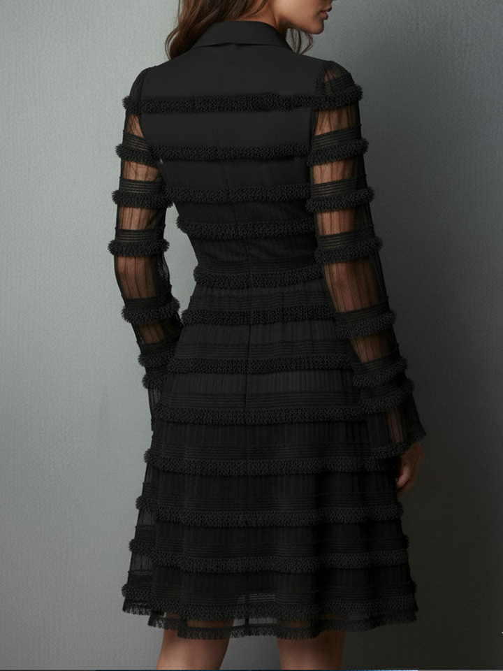 Maeve Textured Fringe Mini Dress