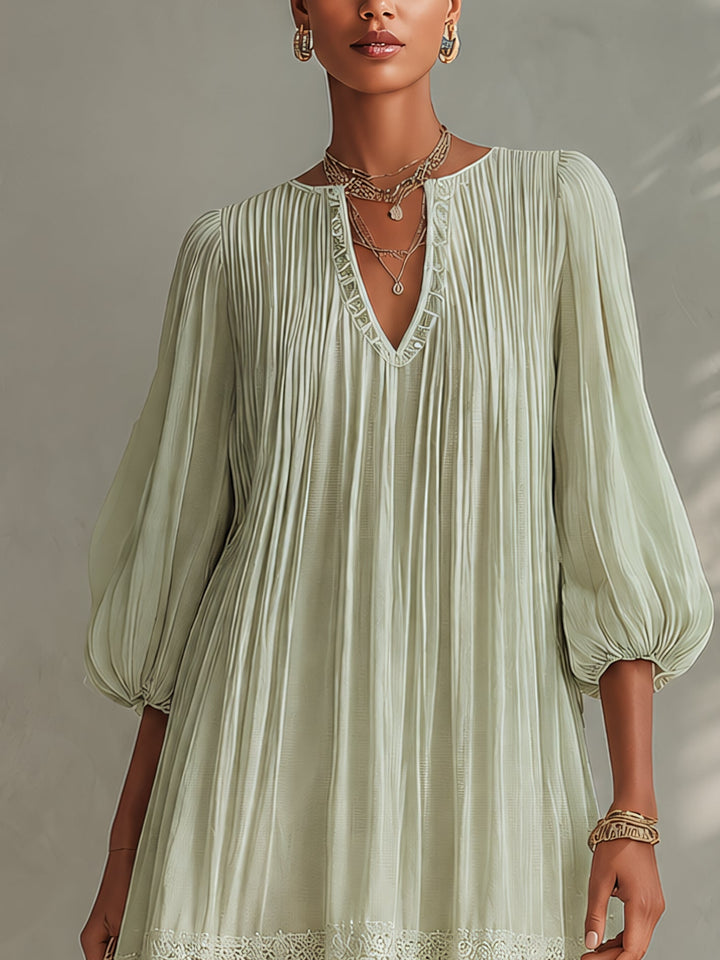 Kaia Lantern Sleeve Mini Dress