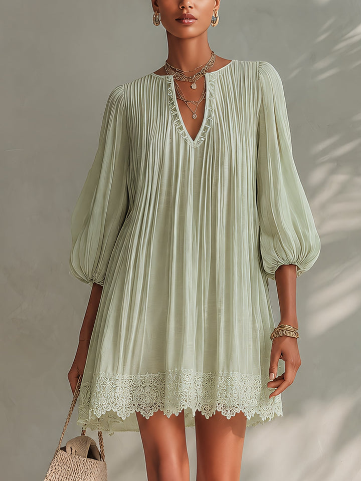 Kaia Lantern Sleeve Mini Dress
