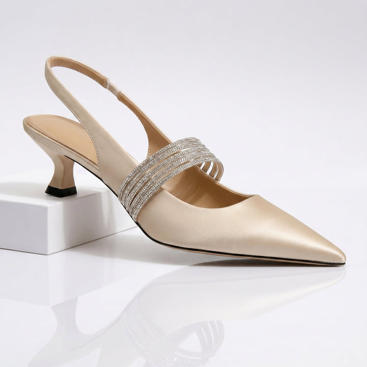 Sienna Embellished Kitten Heels