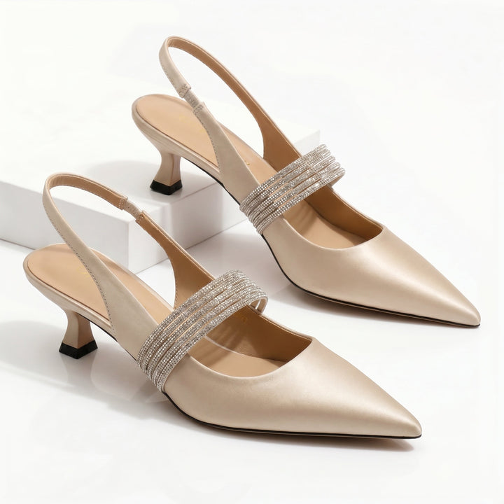 Sienna Embellished Kitten Heels