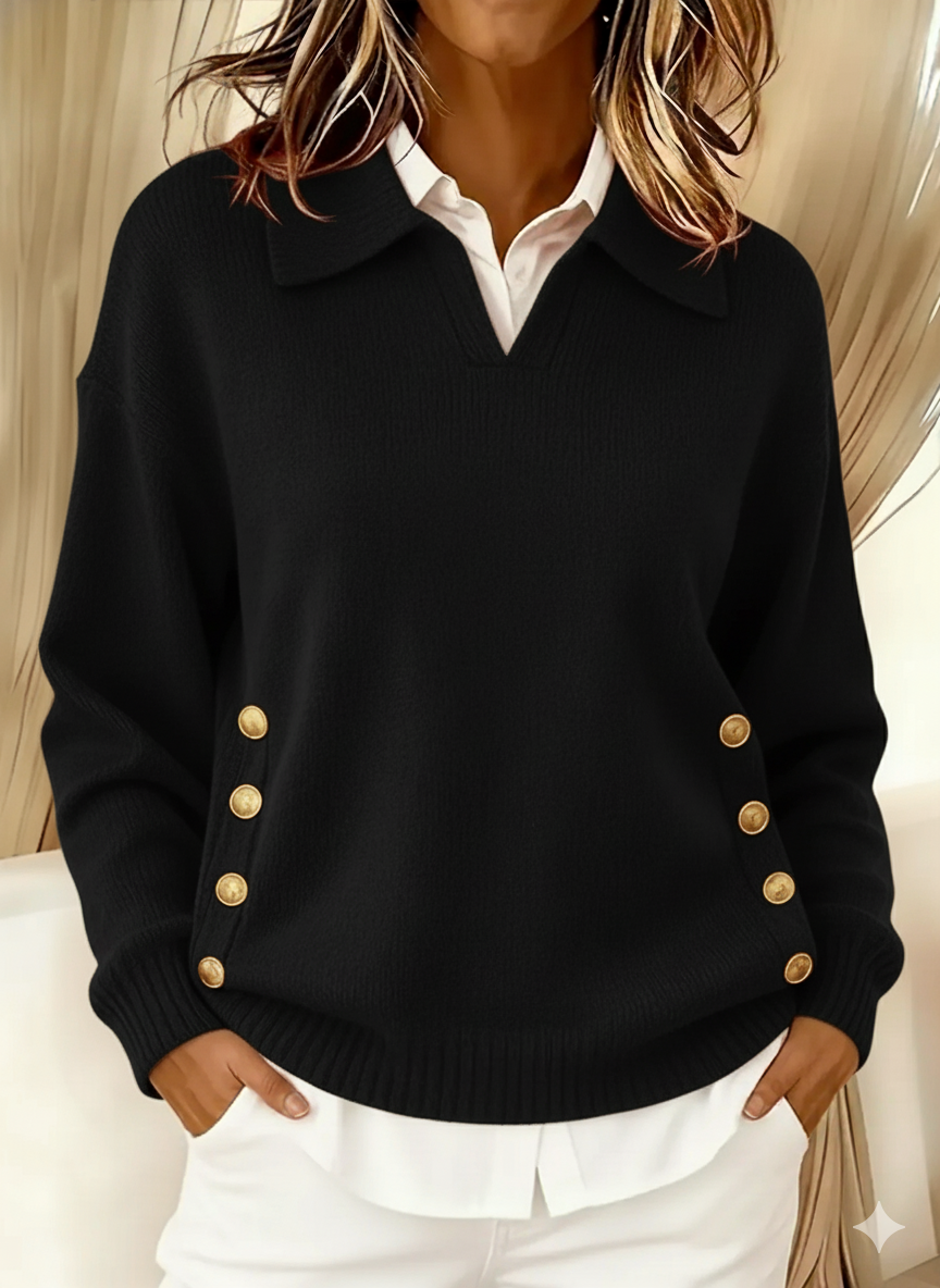 Aria Collared V-Neck Sweater