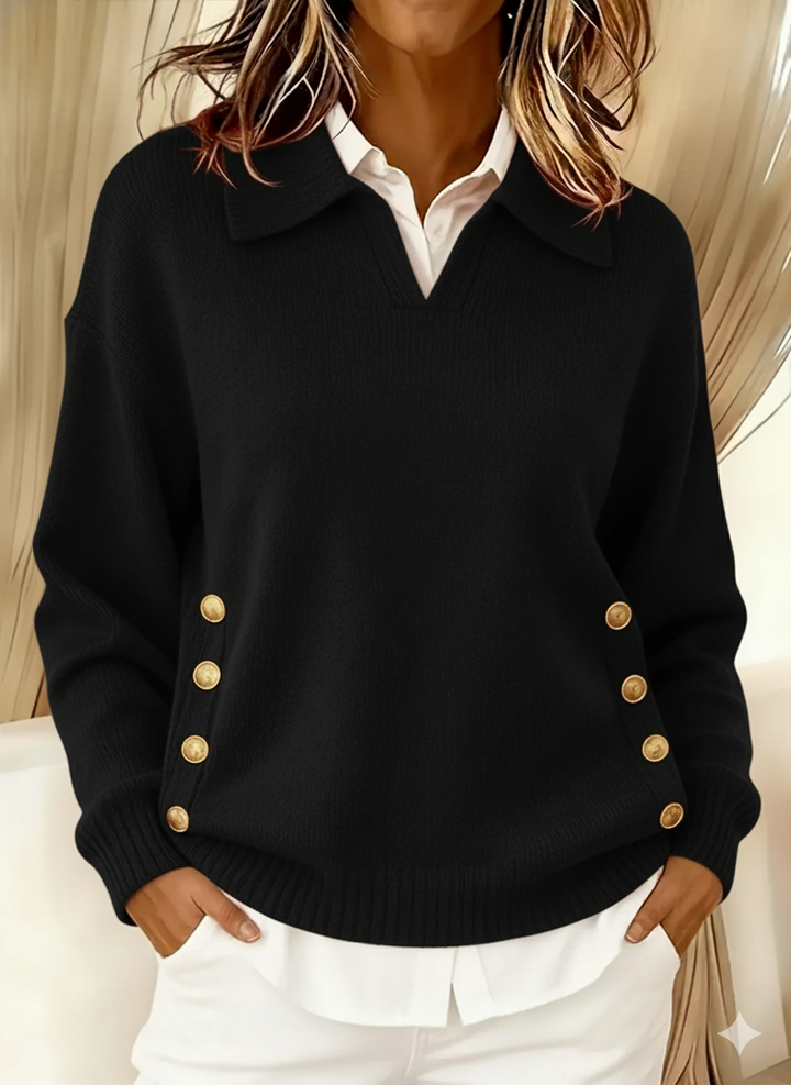 Aria Collared V-Neck Sweater