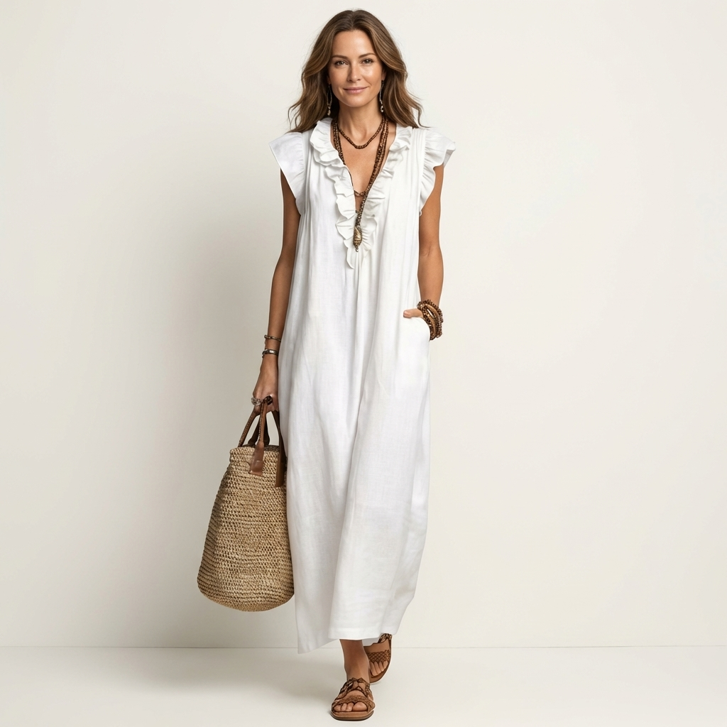 Elara V-Neck Maxi Dress