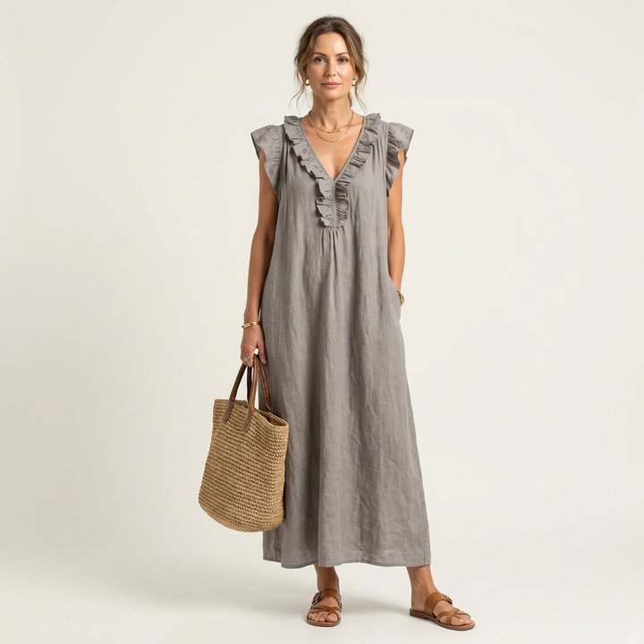 Elara V-Neck Maxi Dress