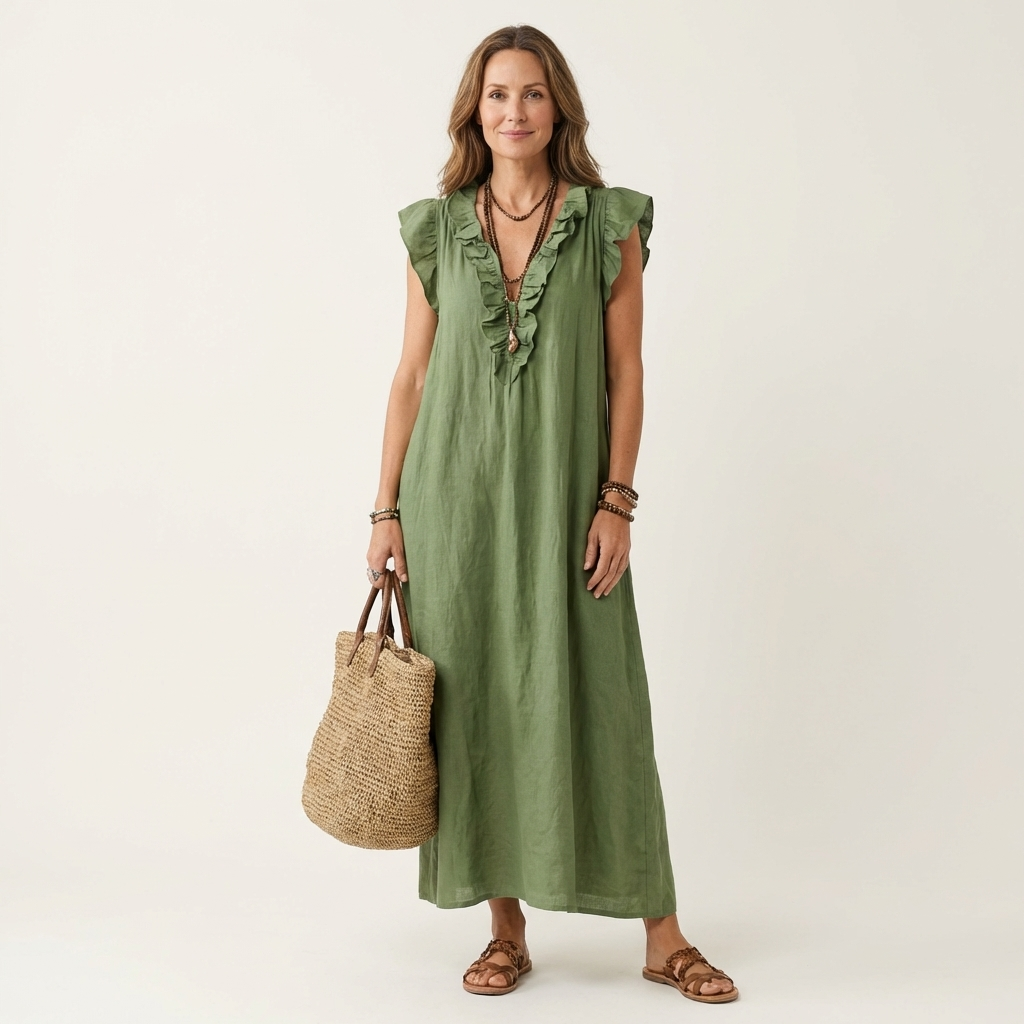 Elara V-Neck Maxi Dress