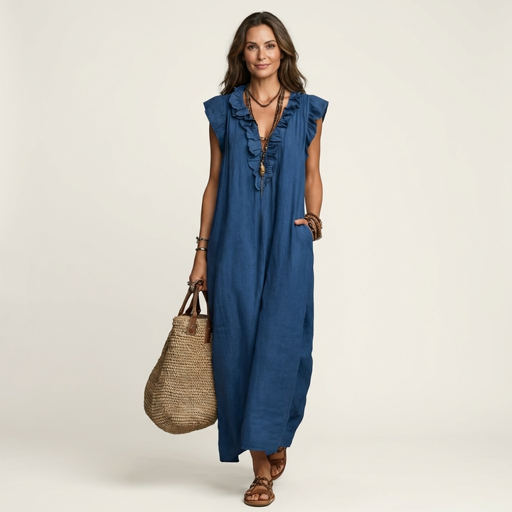 Elara V-Neck Maxi Dress