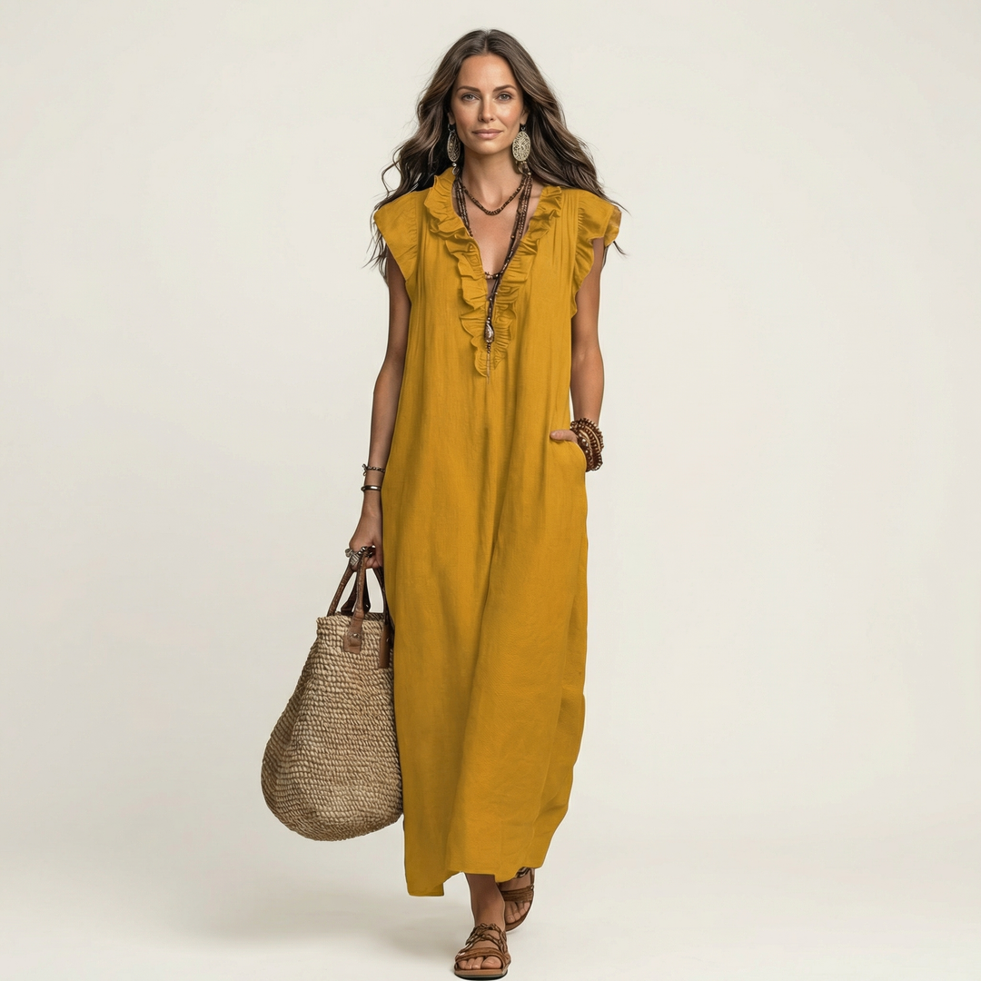 Elara V-Neck Maxi Dress