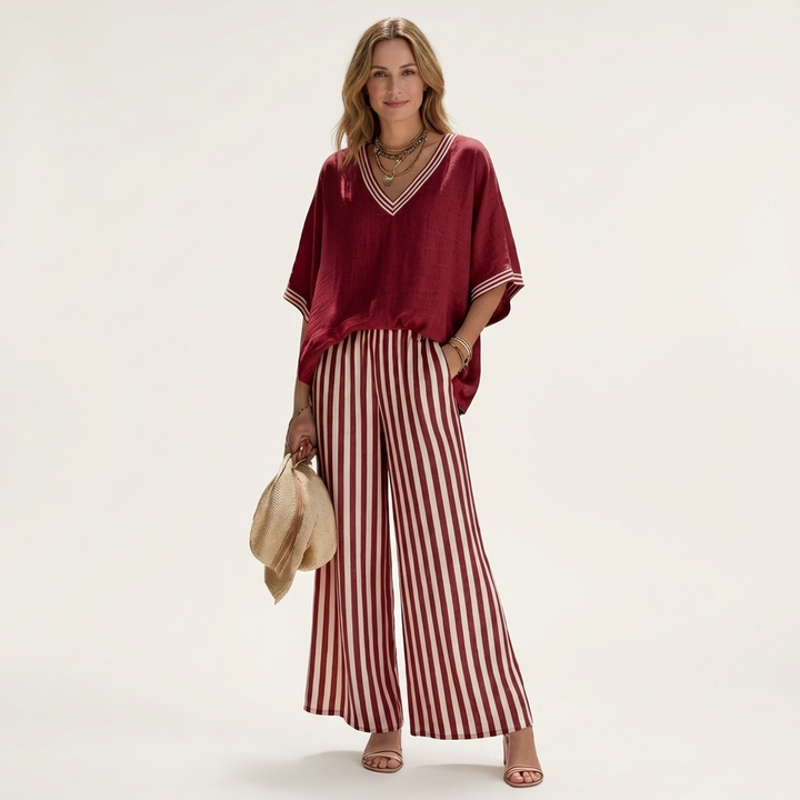Tessa Striped Wide-Leg Set