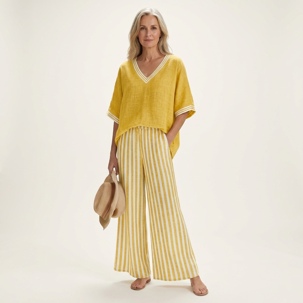Tessa Striped Wide-Leg Set