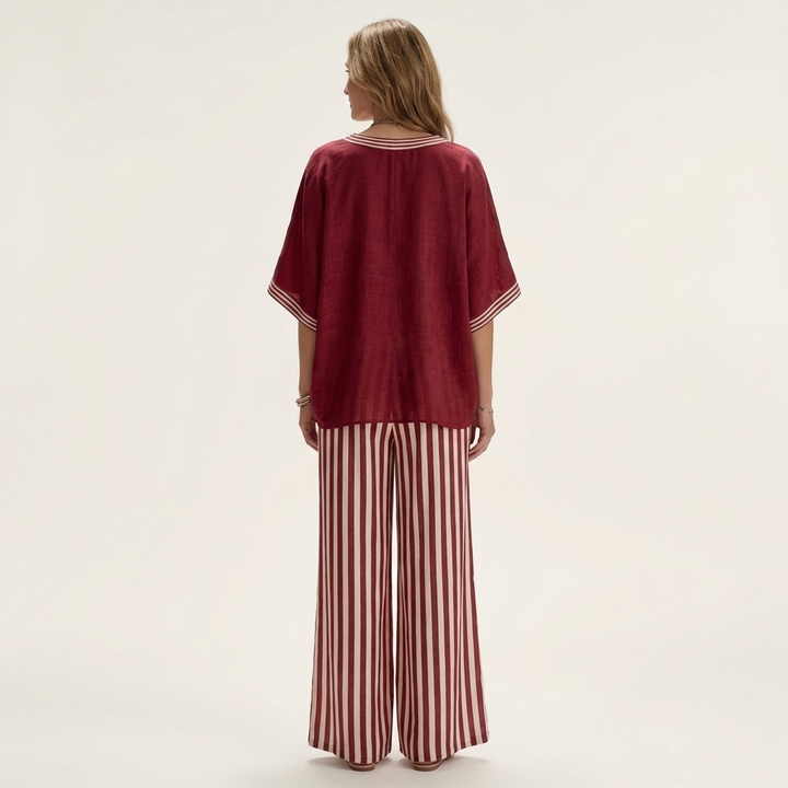Tessa Striped Wide-Leg Set