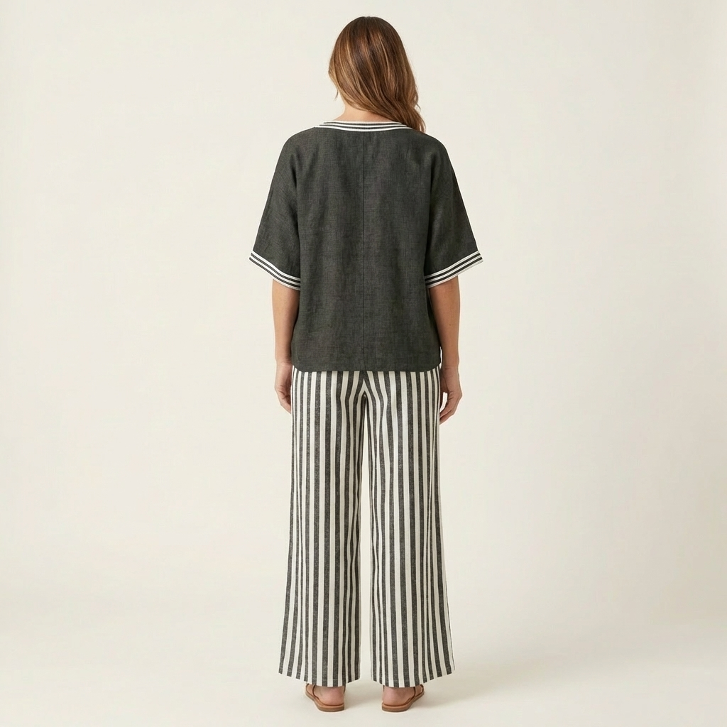 Tessa Striped Wide-Leg Set