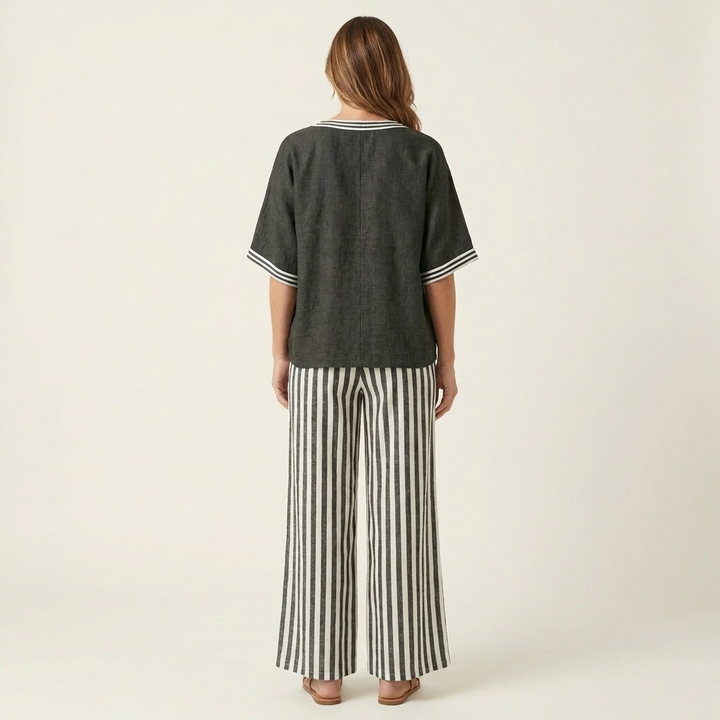 Tessa Striped Wide-Leg Set