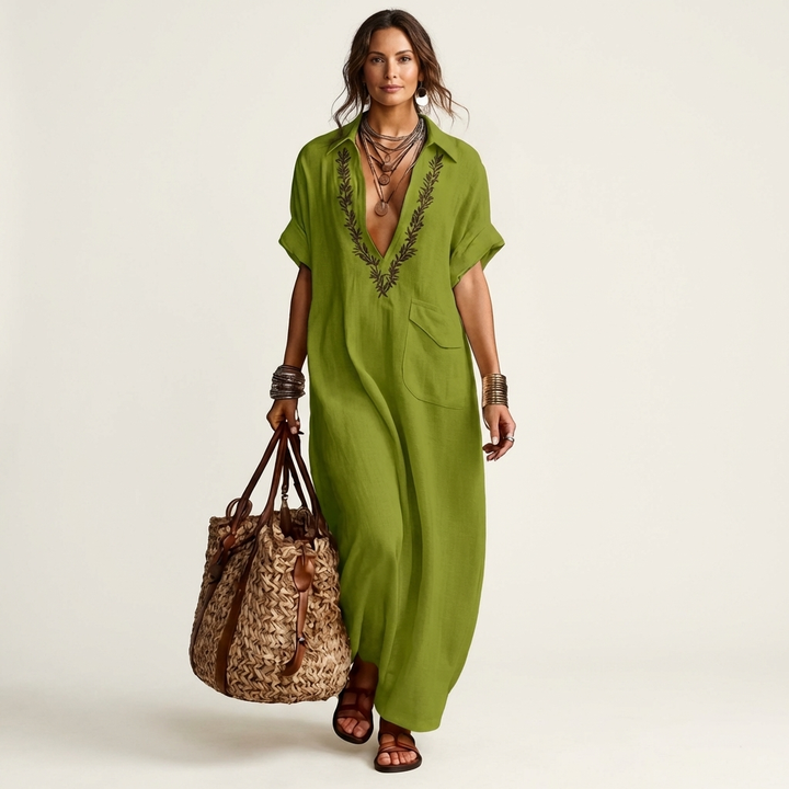Rhea V-Neck Maxi Dress