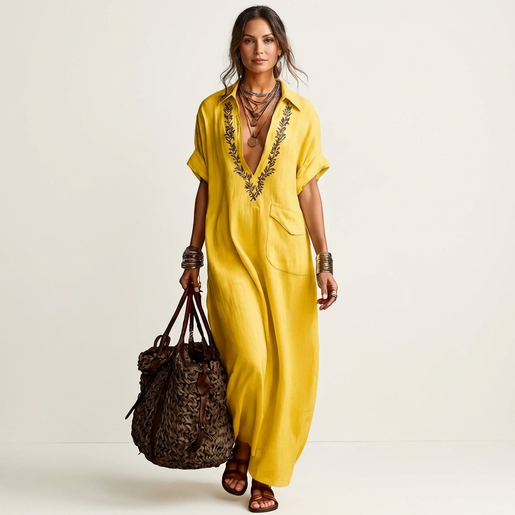 Rhea V-Neck Maxi Dress