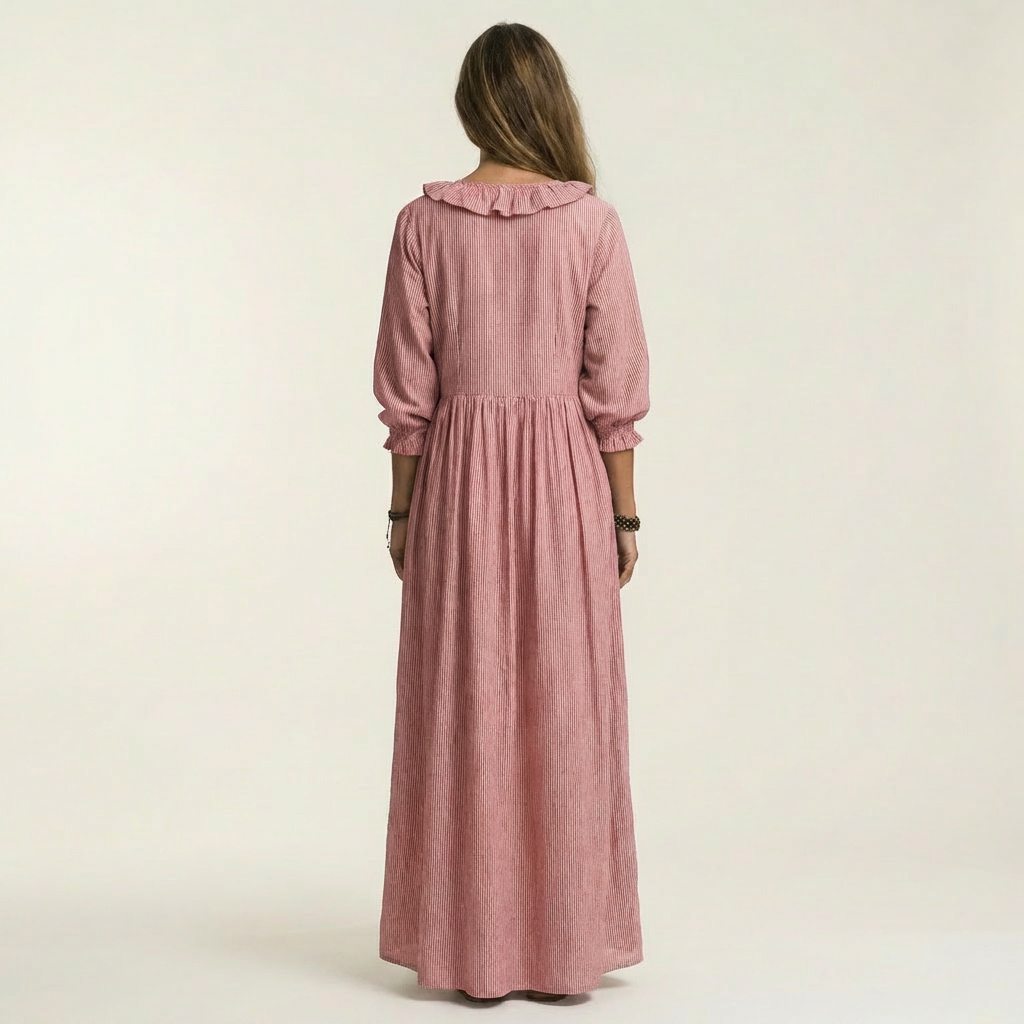 Lena Lantern-Sleeve Maxi Dress