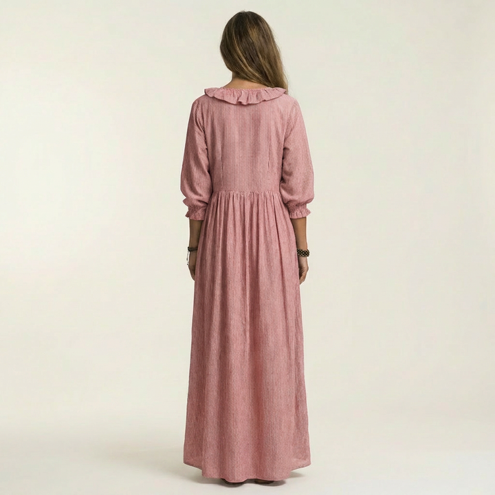 Lena Lantern-Sleeve Maxi Dress
