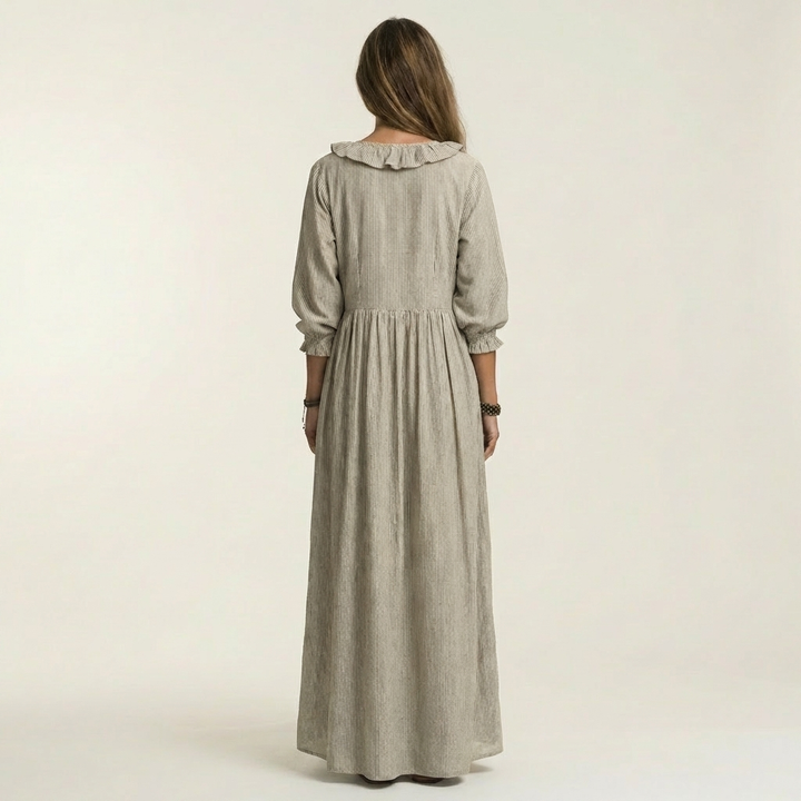 Lena Lantern-Sleeve Maxi Dress