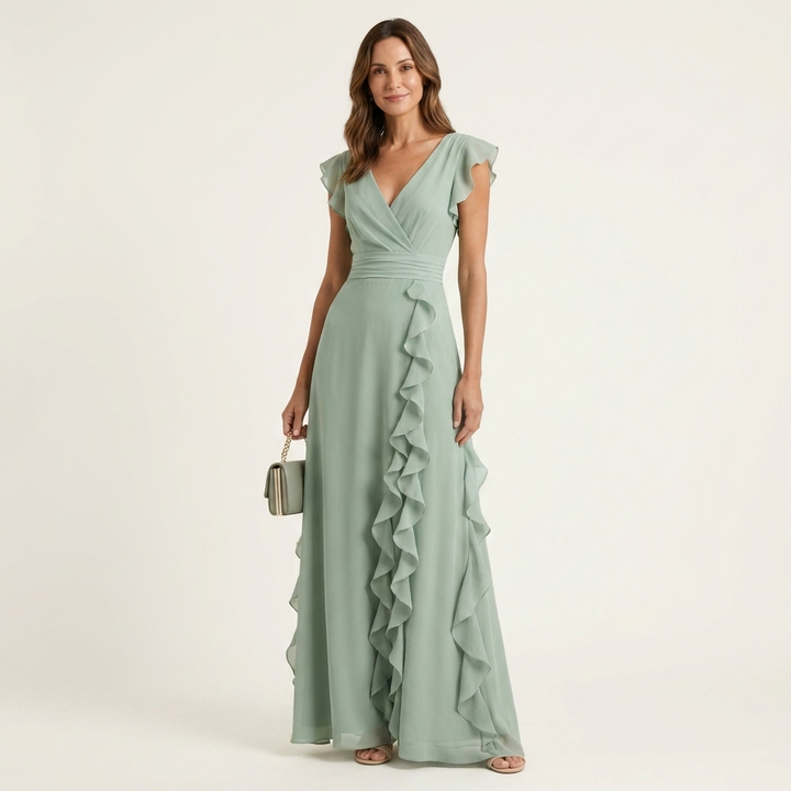 Mira Ruffle Wrap Maxi Dress