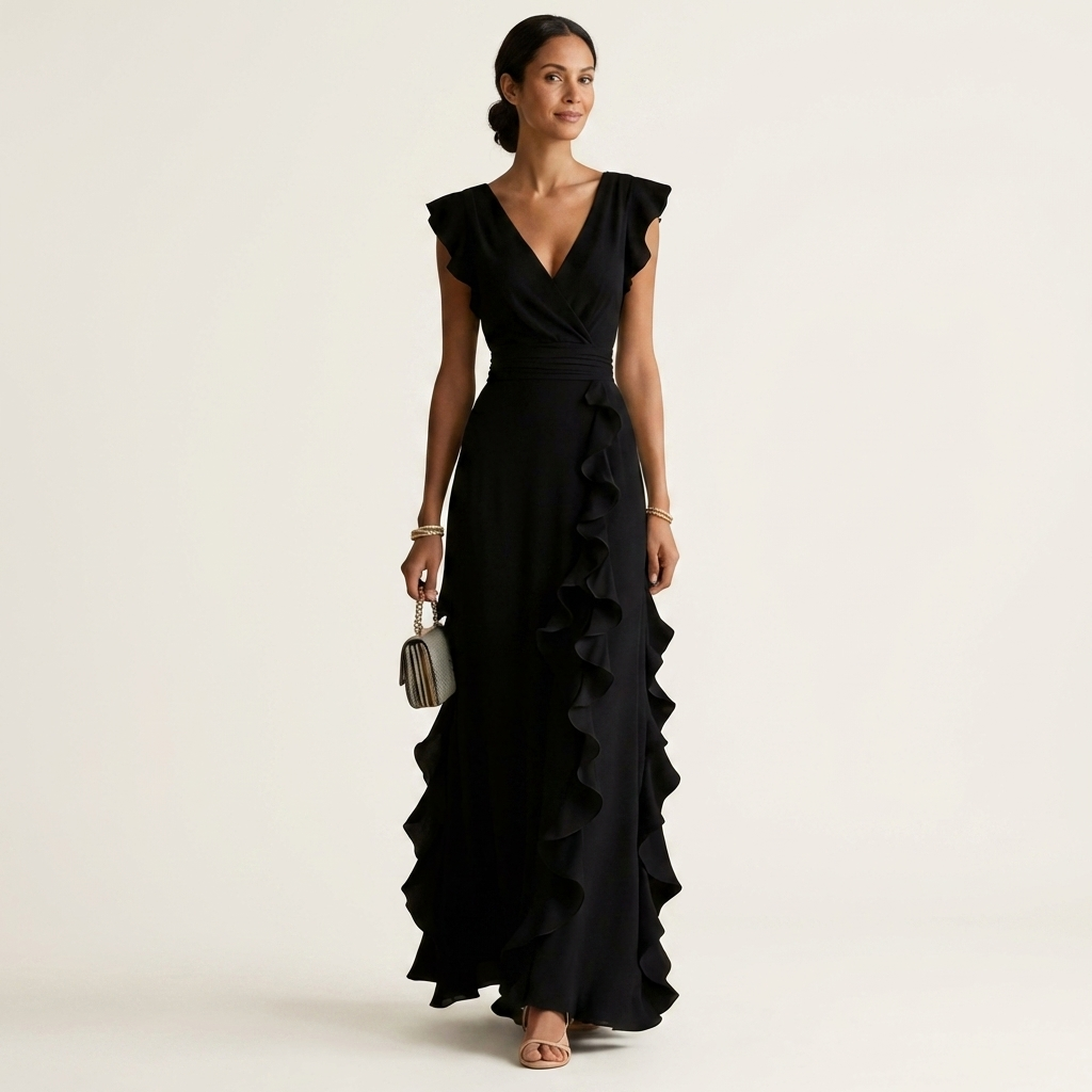 Mira Ruffle Wrap Maxi Dress