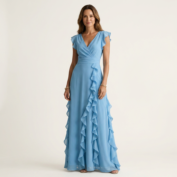 Mira Ruffle Wrap Maxi Dress