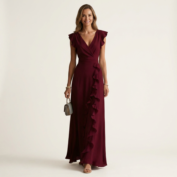 Mira Ruffle Wrap Maxi Dress