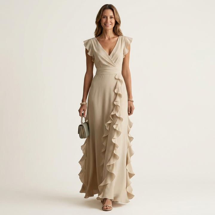 Mira Ruffle Wrap Maxi Dress