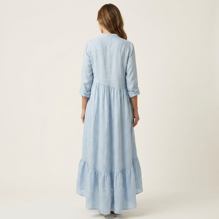 Mara High-Neck Button Maxi Dress