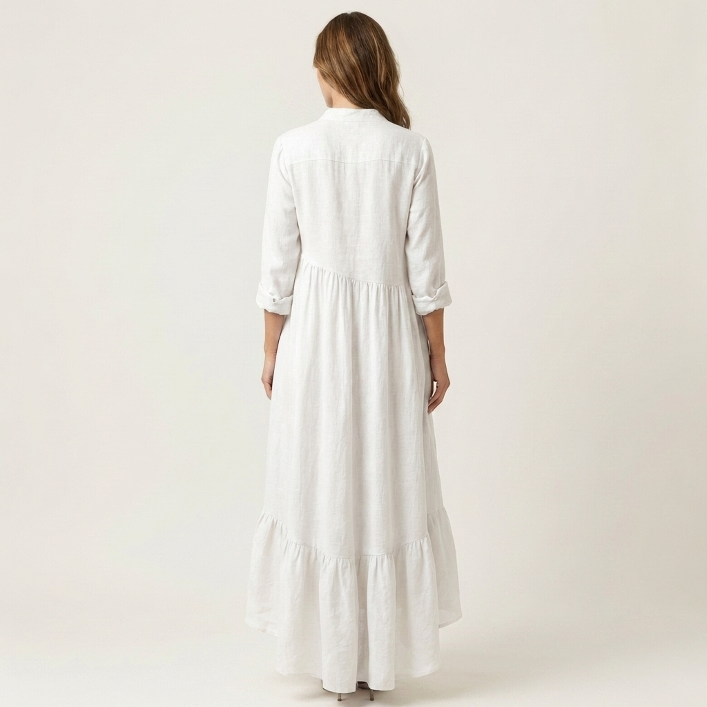 Mara High-Neck Button Maxi Dress